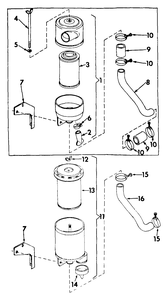 Air Cleaner And Connections Diagram and Parts List for CUB154  Cub Cadet Lawn Tractor